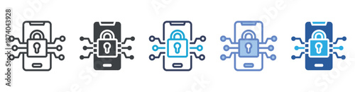 Secure Connection icon set multiple style collection