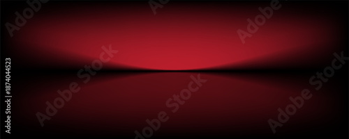 Abstract gradient podium background. Empty red 3D studio background. Clean scene for product presentation mockup template. eps 10