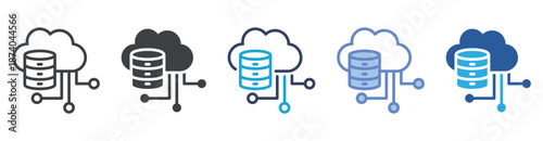 Big Data icon set multiple style collection