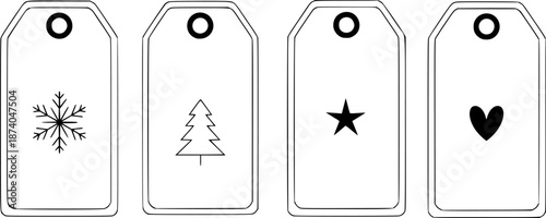 Christmas Holiday Vector Tags and Labels