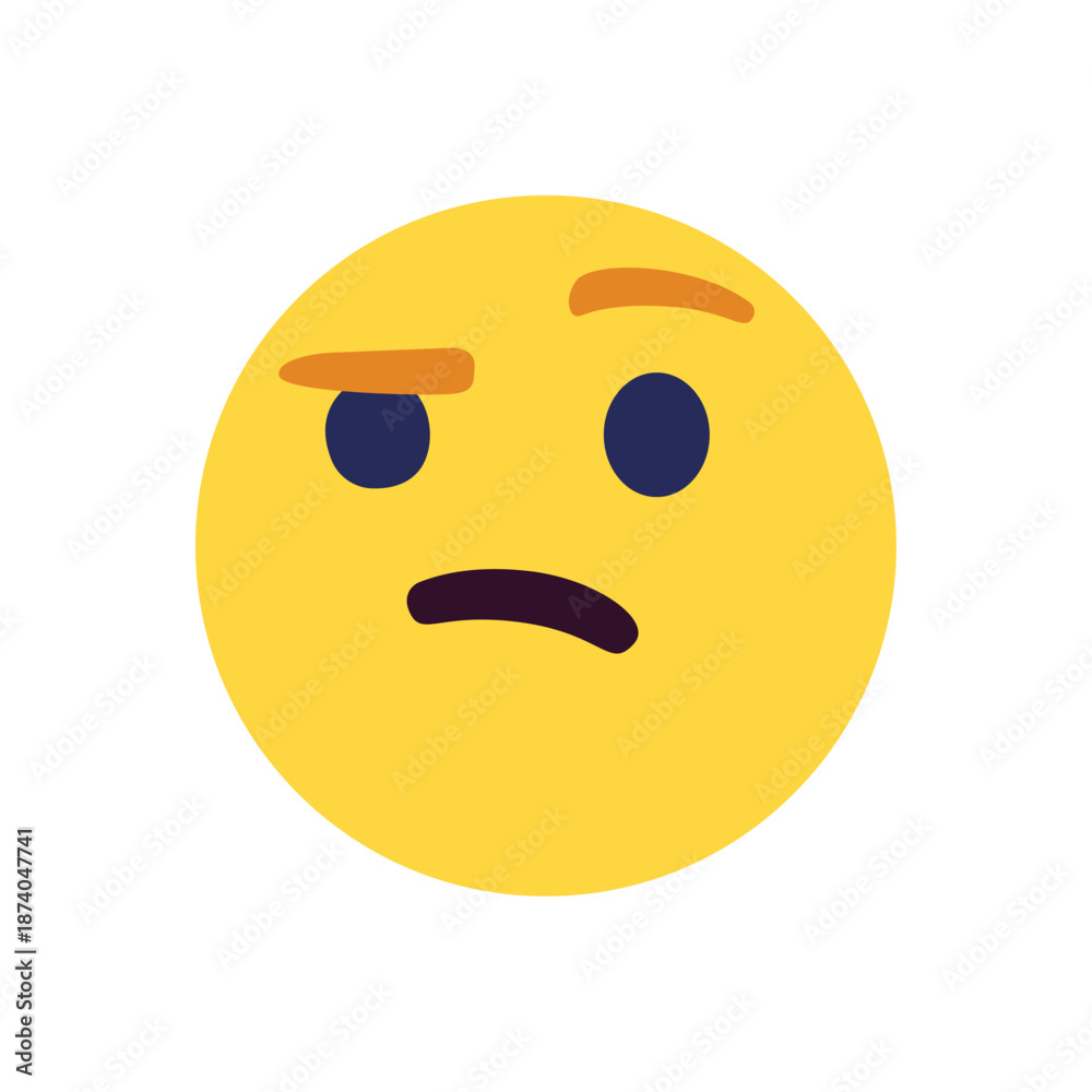 Fototapeta premium Thinking face think wondering questioning question why face emoji symbol sign icon vector illustration isolated flat