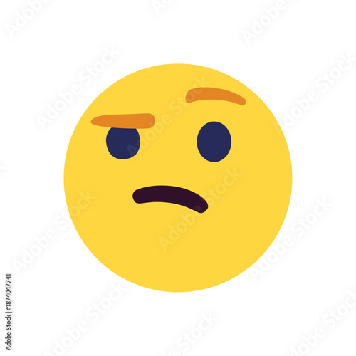 Thinking face think wondering questioning question why face emoji symbol sign icon vector illustration isolated flat