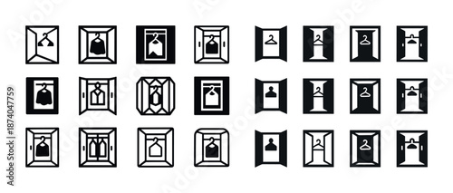 Variety of fashion icons in black frames