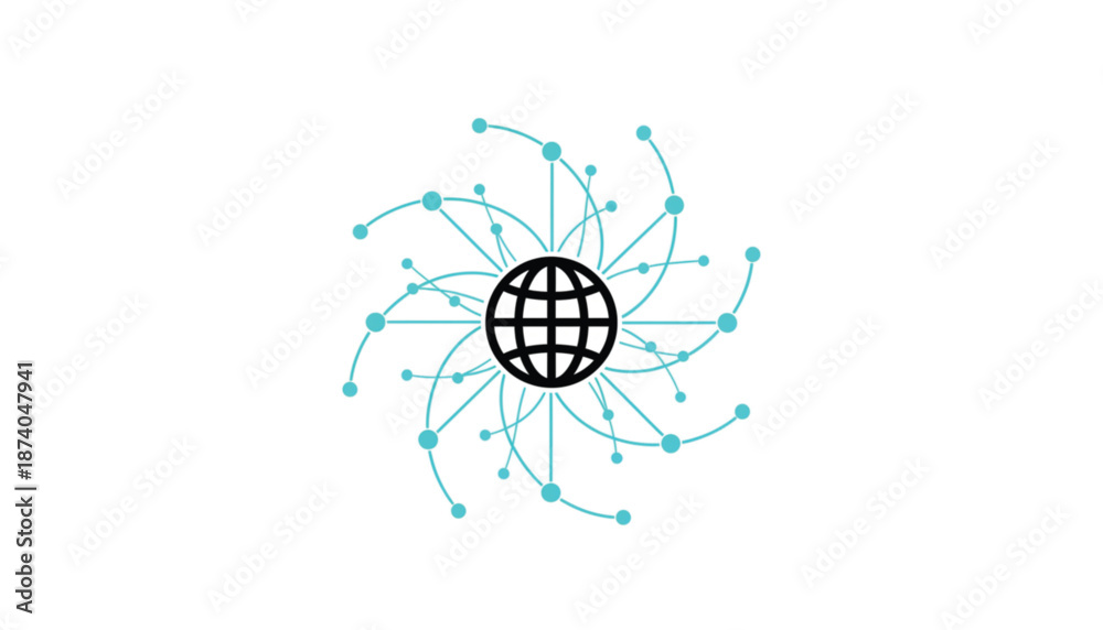 Fototapeta premium Global Network Connections Around Earth