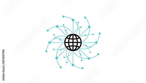 Global Network Connections Around Earth