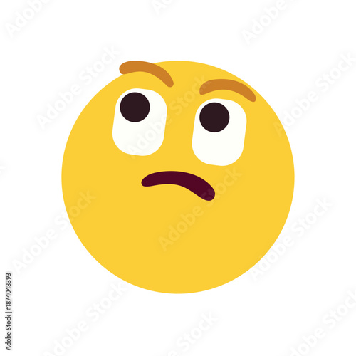 Thinking face think wondering questioning question why face emoji symbol sign icon vector illustration isolated flat