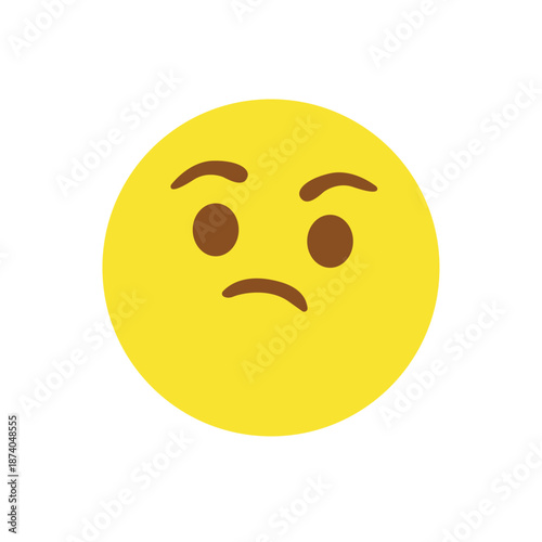 Thinking face think wondering questioning question why face emoji symbol sign icon vector illustration isolated flat