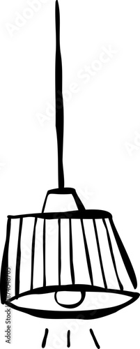 Hand Draw Hanging Light Line Art illustration