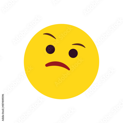Thinking face think wondering questioning question why face emoji symbol sign icon vector illustration isolated flat