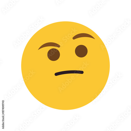 Thinking face think wondering questioning question why face emoji symbol sign icon vector illustration isolated flat