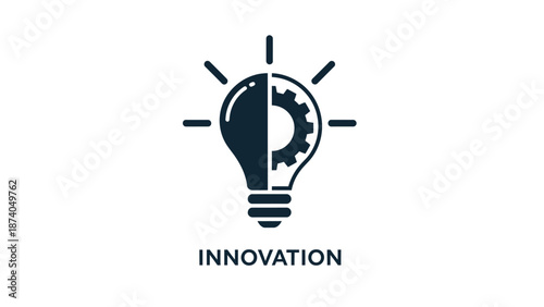 Innovative Idea Generation with Lightbulb and Gear Symbolizing Creativity and Technology