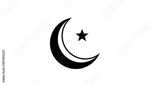 Crescent Moon with Star Icon Isolated on White Background Free Download Crescent Moon with Star Icon Isolated on White Background - GFXLoad