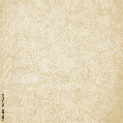 Vintage textured floral background with subtle leaf patterns in warm beige tones. Soft antique style design ideal for backgrounds, scrapbooking, and decor.