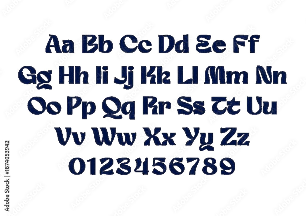 Obraz premium A bold display font with a brown-gold metallic effect. Strong, retro, and elegant feel, perfect for titles, logos, posters, and classic or game-themed designs.