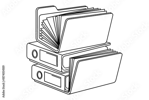 Stack of organized file folders, document management, administrative organization, and data storage solutions for efficient record keeping