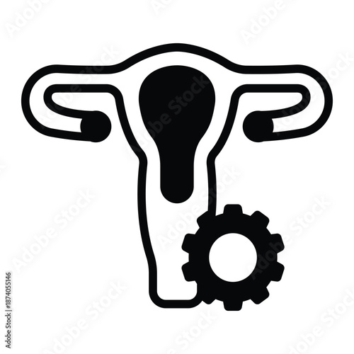 Uterus Anatomy Vector Icon which can easily modify or edit