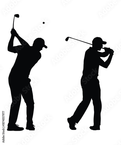silhouette of a golf player