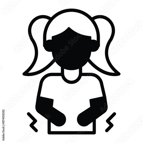 Pelvic Cramps Vector Icon which can easily modify or edit