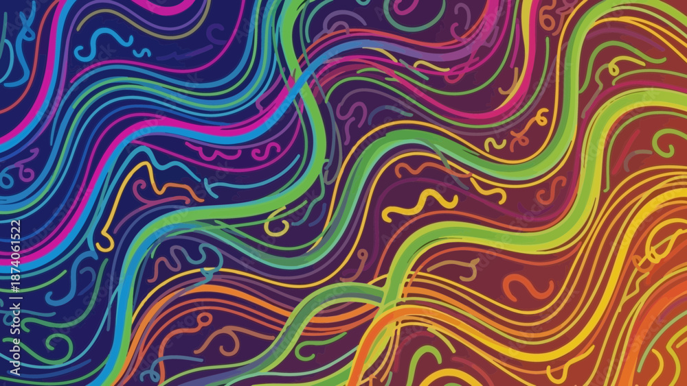 Obraz premium Vibrant flow of dynamic lines with colorful waves perfect for modern abstract design