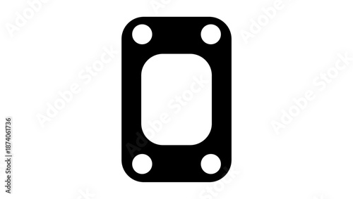 Turbo Inlet Gasket, black isolated silhouette