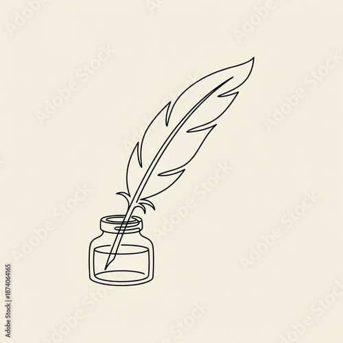 vector illustration of a feather pen