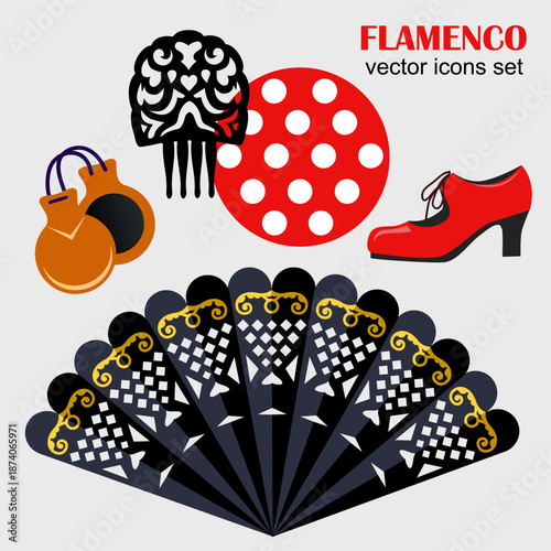 flamenco vector set icons