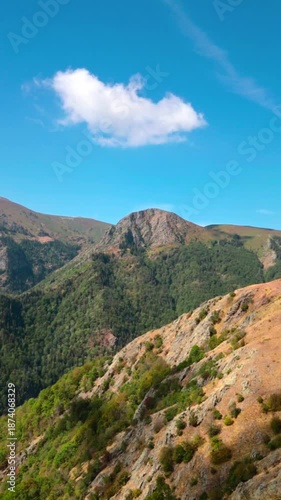 Clouds passing by in the Balkan mountains