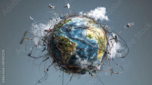 Planet Earth floating in space