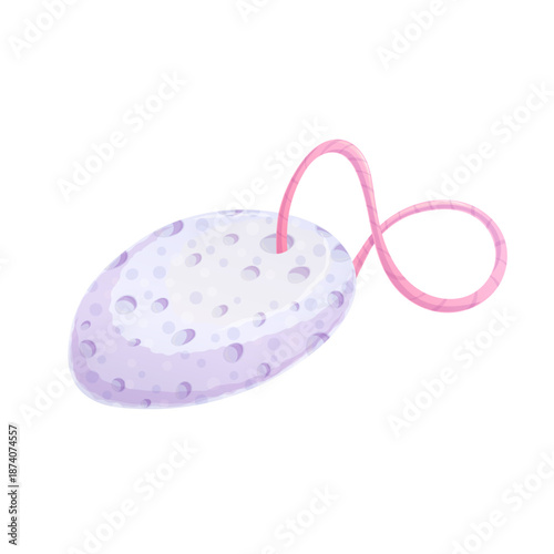 A pumice stone for cleaning and washing feet, a pedicure tool. Icon on a white background. an abrasive material used to remove dry, excess skin of the feet, calluses. Isolated vector illustration