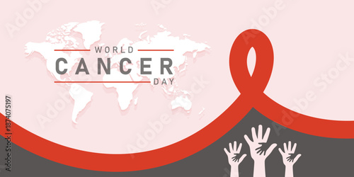 World cancer awareness day banner design concept. February 4 health care awareness concept. Vector illustration for poster banner web