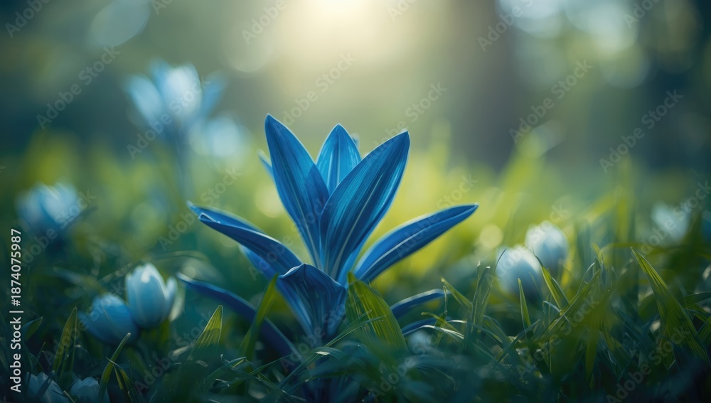 Fototapeta premium Detailed view of blue leaves serving as a background for design elements, highlighting natural textures