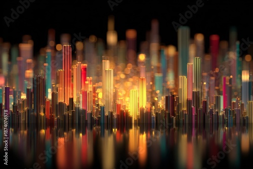 Algorithmic trading visualization driven by quantum processor, glowing financial graphs, fintech innovation 