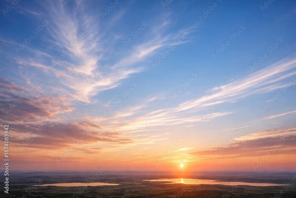 Fototapeta premium Natural sky views highlighting expansive horizons and calm weather
