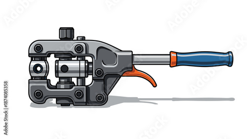 Shiny metal boat cleat isolated on a clean white background.