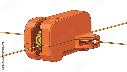 Soldering iron tip and barrel on a white background