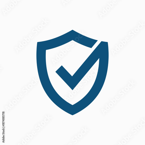 Secure protection shield with checkmark icon for safety and security