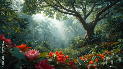 Vibrant foliage and rejuvenating natural environment, ideal for environmental themes