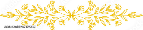 Elegant Floral Border: Delicate Golden Design