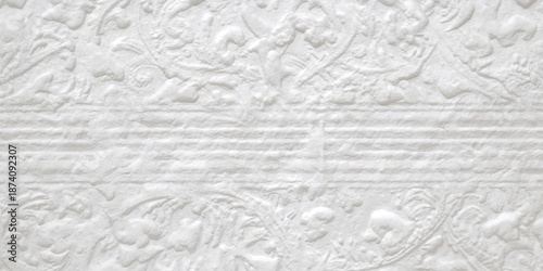 White embossed paper surface serving as a background for editorial headers and graphic layouts