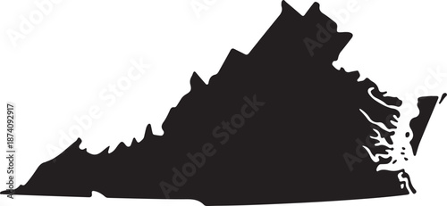 Virginia black map on white background vector