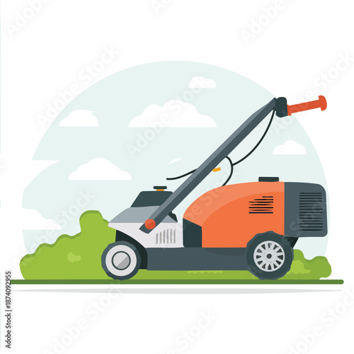 hedge trimmer flat vector illustration icon