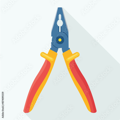 locking pliers flat vector illustration icon
