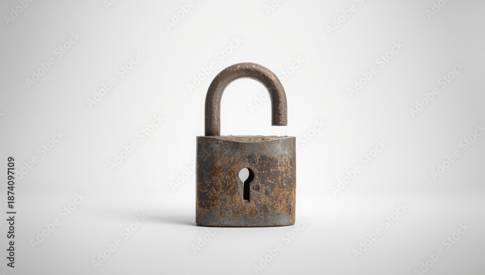 Fototapeta premium Padlock with both locked and unlocked states, emphasizing safety and operational functionality