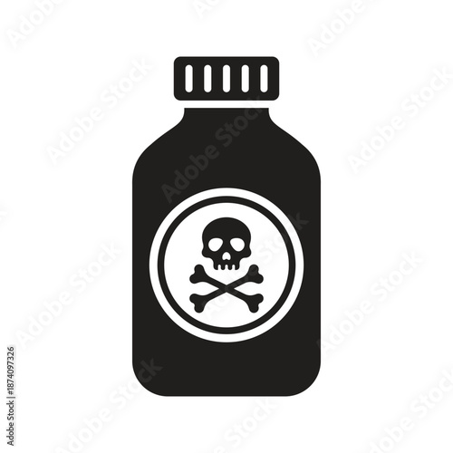 Deadly chemical icon. Poison bottle icon
