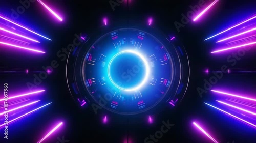 digital abstract dynamic futuristic background glow in neon colors