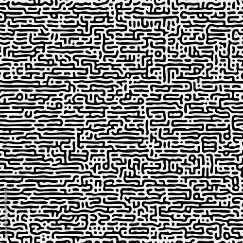 Turing pattern with black and white reaction diffusion lines