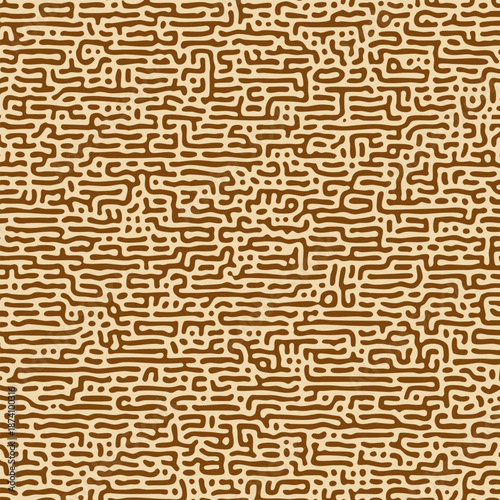 Brown turing reaction diffusion seamless pattern for modern fabric and wallpaper design