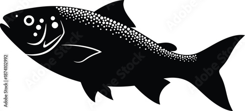 Fish silhouette illustration swimming side view