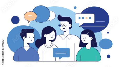 Two individuals talking, with speech bubbles indicating their dialogue..eps