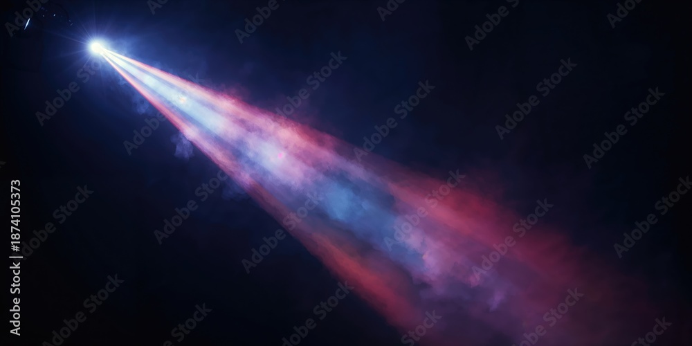 Fototapeta premium Spotlight or projector light beam with textured background enhancing visual focus for UI backdrop or text overlay